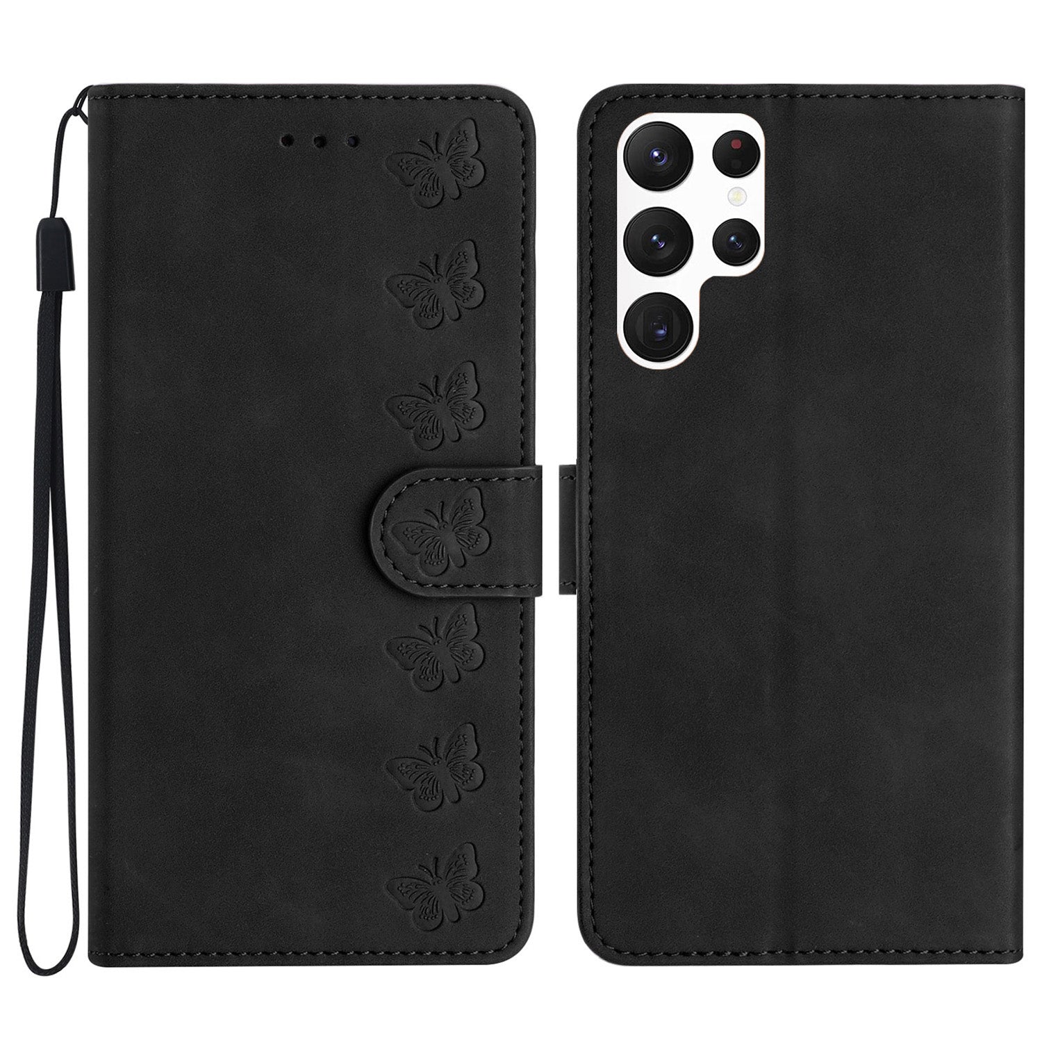 Flip Phone Case for Samsung Galaxy S23 Ultra Butterfly Imprinted Stand PU Leather Shell Wallet Cover Flip Phone Case for Samsung Galaxy S23 Ultra Butterfly Imprinted Stand PU Leather Shell Wallet Cover